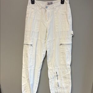 Sixty Six White Cargo Pants Size 7 Cotton Utility Pockets 28x29